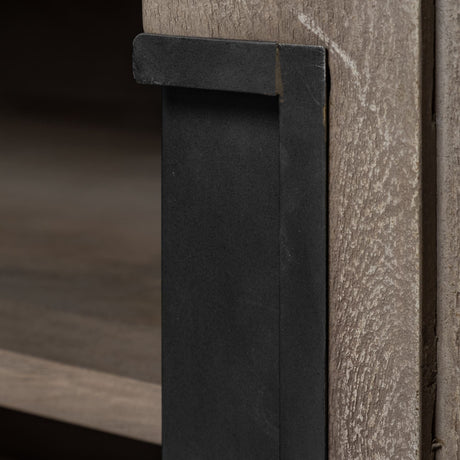 Braxton II Light Brown Wood and Iron Three Shelf Shelving Unit by Mercana at Eve Furniture