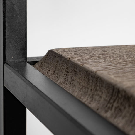 Braxton II Light Brown Wood and Iron Three Shelf Shelving Unit by Mercana at Eve Furniture