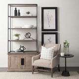 Braxton II Light Brown Wood and Iron Three Shelf Shelving Unit by Mercana at Eve Furniture
