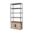 Braxton II Light Brown Wood and Iron Three Shelf Shelving Unit by Mercana at Eve Furniture