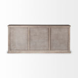 Braxton III Natural Brown Solid Wood 3 Drawer 6 Door Sideboard by Mercana at Eve Furniture
