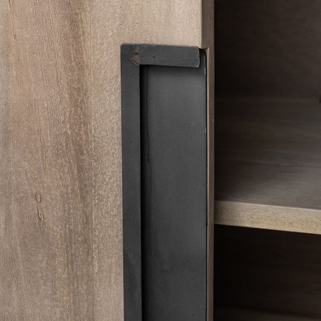 Braxton III Natural Brown Solid Wood 3 Drawer 6 Door Sideboard by Mercana at Eve Furniture