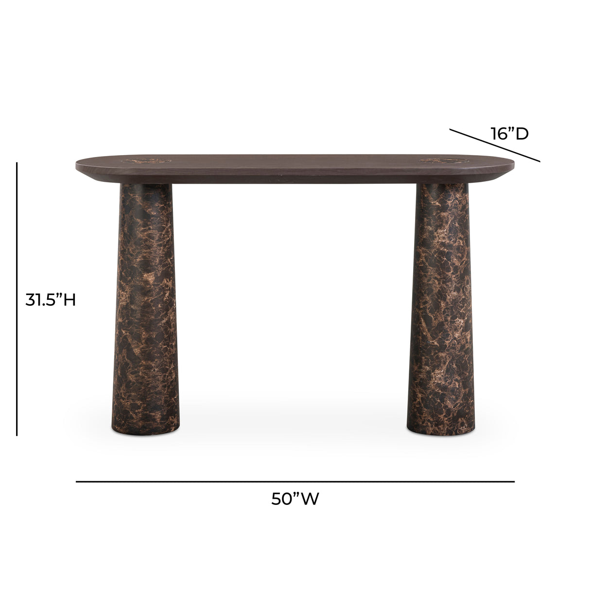 Braya 50" Faux Emperador Marble Console Table by TOV Furniture at Eve Furniture