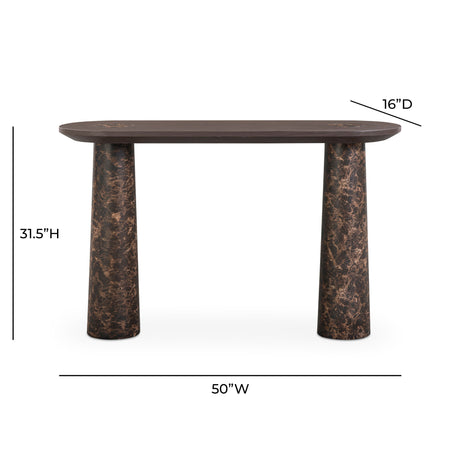 Braya 50" Faux Emperador Marble Console Table by TOV Furniture at Eve Furniture