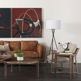 Brayden 28.3L x 34.1W x 35H Light Brown Wood W/ Beige Fabric Seat Accent Chair by Mercana at Eve Furniture