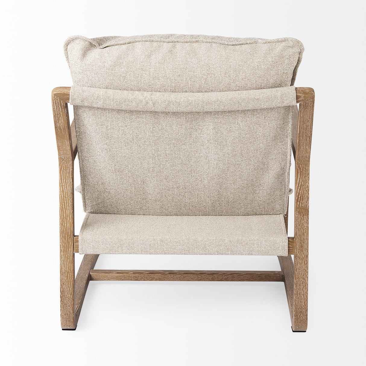 Brayden 28.3L x 34.1W x 35H Light Brown Wood W/ Beige Fabric Seat Accent Chair by Mercana at Eve Furniture