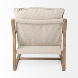 Brayden 28.3L x 34.1W x 35H Light Brown Wood W/ Beige Fabric Seat Accent Chair by Mercana at Eve Furniture