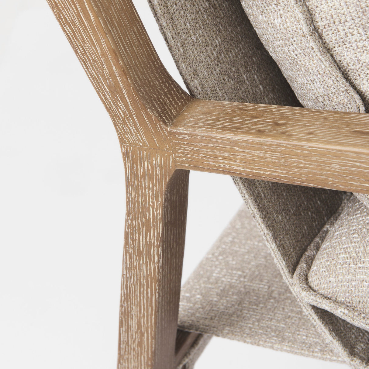 Brayden 28.3L x 34.1W x 35H Light Brown Wood W/ Beige Fabric Seat Accent Chair by Mercana at Eve Furniture