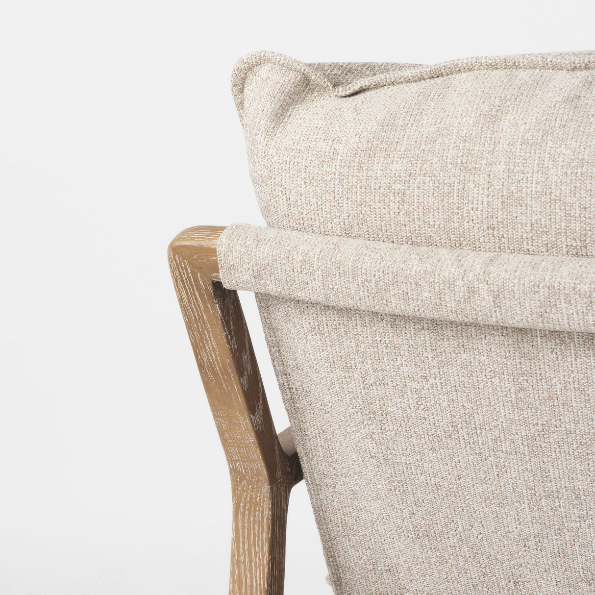 Brayden Light Brown Wood W/ Beige Fabric Seat Accent Chair by Mercana at Eve Furniture