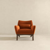 Brayden Mid Century Modern Burnt Orange Velvet Armchair