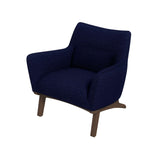Brayden Mid Century Modern Dark Blue Boucle  Armchair