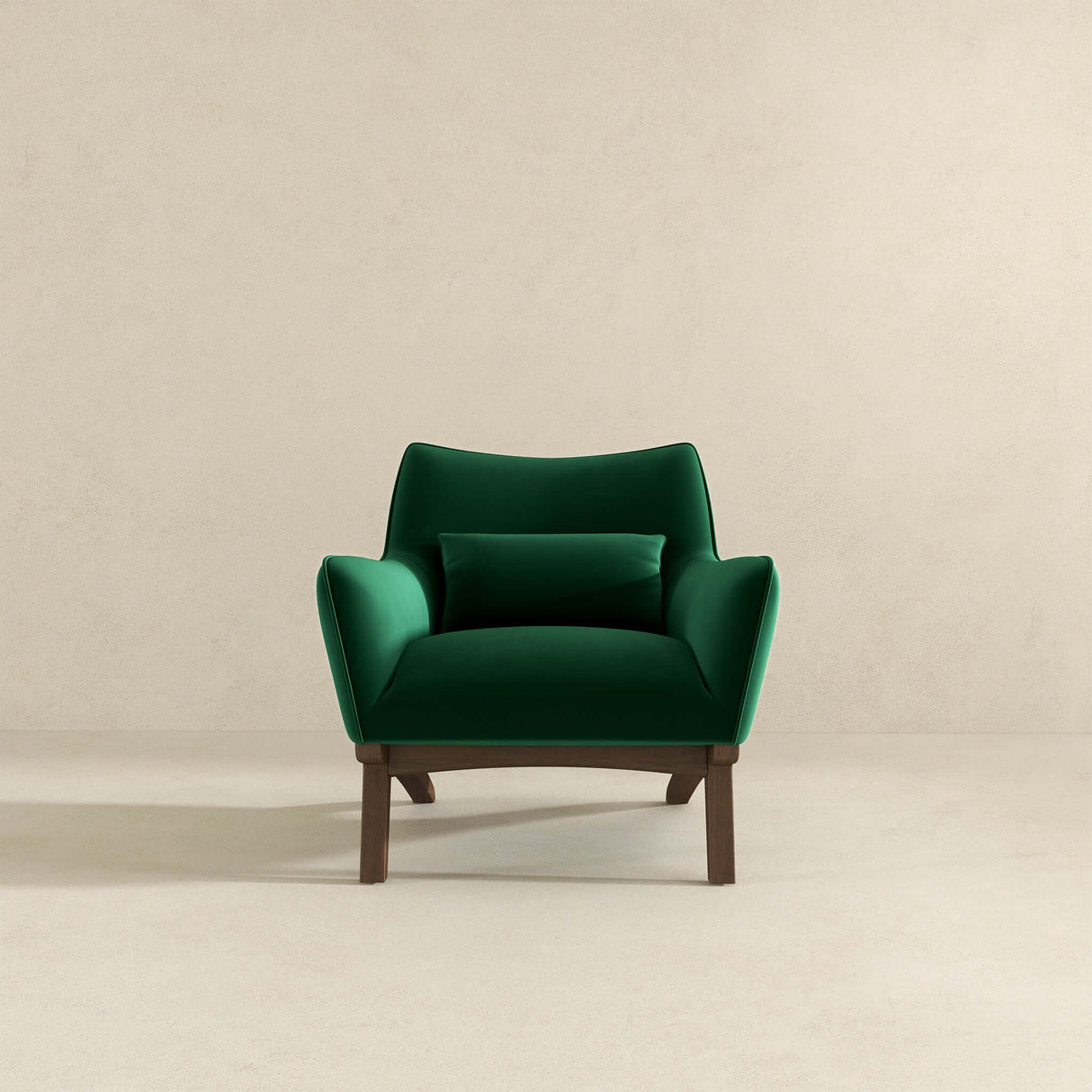 Brayden Mid Century Modern Dark Green Velvet Armchair