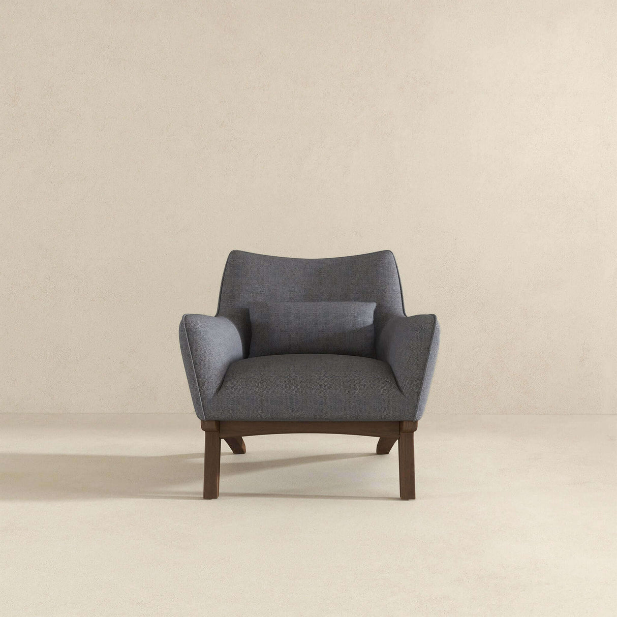 Brayden Mid Century Modern Sea Side Grey Linen Armchair by Ashcroft Furniture at Eve Furniture