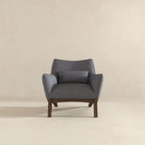 Brayden Mid Century Modern Sea Side Grey Linen Armchair by Ashcroft Furniture at Eve Furniture