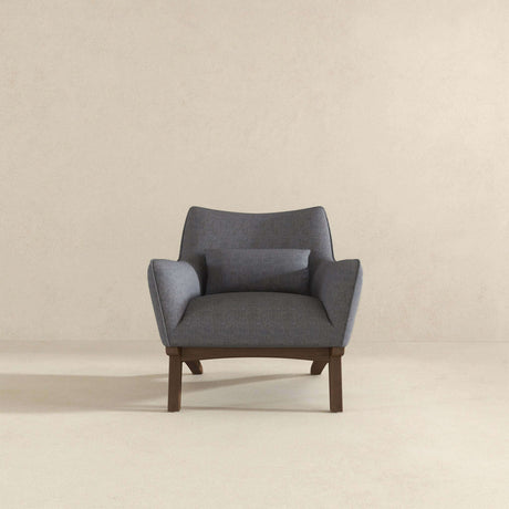 Brayden Mid Century Modern Sea Side Grey Linen Armchair by Ashcroft Furniture at Eve Furniture