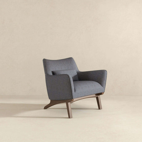 Brayden Mid Century Modern Sea Side Grey Linen Armchair by Ashcroft Furniture at Eve Furniture