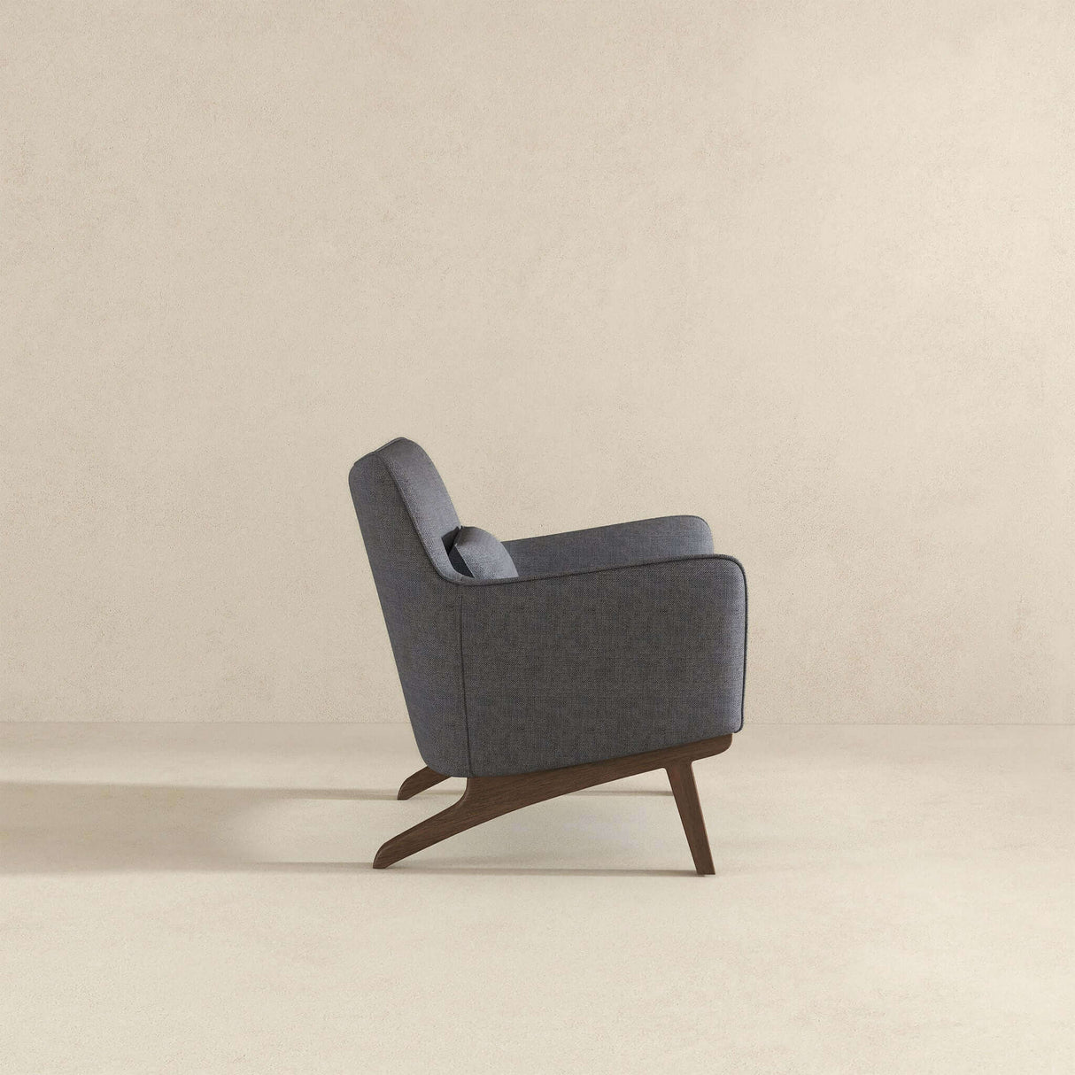 Brayden Mid Century Modern Sea Side Grey Linen Armchair by Ashcroft Furniture at Eve Furniture