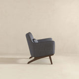 Brayden Mid Century Modern Sea Side Grey Linen Armchair by Ashcroft Furniture at Eve Furniture