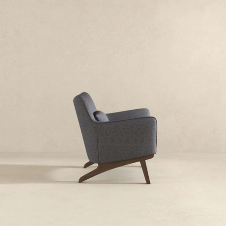 Brayden Mid Century Modern Sea Side Grey Linen Armchair by Ashcroft Furniture at Eve Furniture