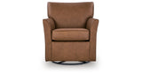 Braydunn Caramel Swivel Glider Accent Chair by Ashley at Eve Furniture