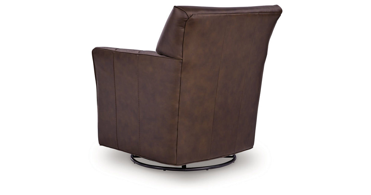 Braydunn Espresso Brown Swivel Glider Accent Chair by Ashley at Eve Furniture