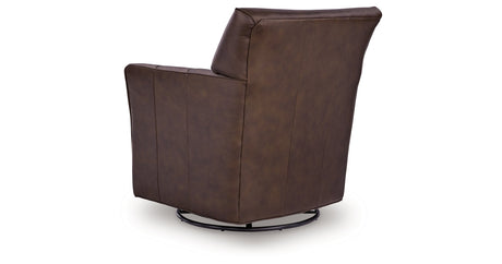 Braydunn Espresso Brown Swivel Glider Accent Chair by Ashley at Eve Furniture