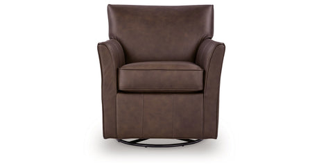 Braydunn Espresso Brown Swivel Glider Accent Chair by Ashley at Eve Furniture