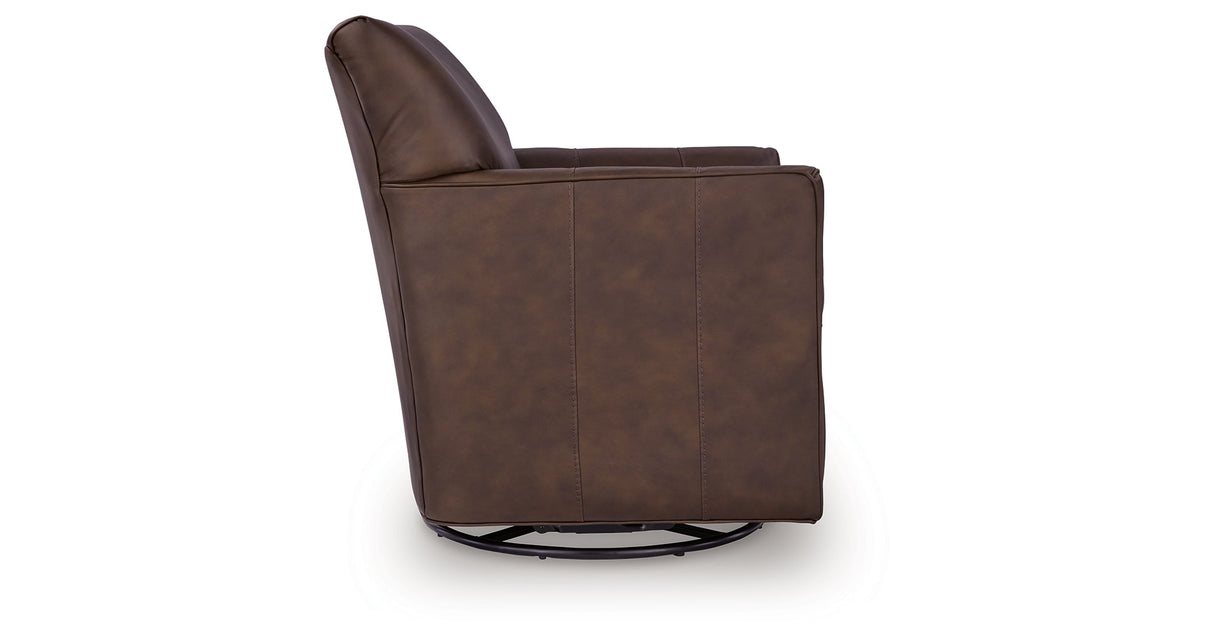 Braydunn Espresso Brown Swivel Glider Accent Chair by Ashley at Eve Furniture