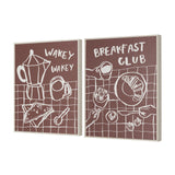 Breakfast Doodles(Set 2) by Jenaya Jackson Hand-Embellished Texture Frame Artwork Matted under Glass by Mercana at Eve Furniture