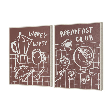 Breakfast Doodles(Set 2) by Jenaya Jackson Hand-Embellished Texture Frame Artwork Matted under Glass by Mercana at Eve Furniture