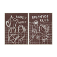 Breakfast Doodles(Set 2) by Jenaya Jackson Hand-Embellished Texture Frame Artwork Matted under Glass by Mercana at Eve Furniture