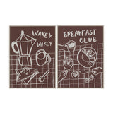 Breakfast Doodles(Set 2) by Jenaya Jackson Hand-Embellished Texture Frame Artwork Matted under Glass by Mercana at Eve Furniture