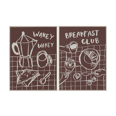 Breakfast Doodles(Set 2) by Jenaya Jackson Hand-Embellished Texture Frame Artwork Matted under Glass by Mercana at Eve Furniture