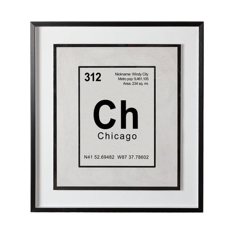Breaking Chicago B by THE Studio a Hand Embellished Textured Framed Art Print Matted under Glass by Mercana at Eve Furniture