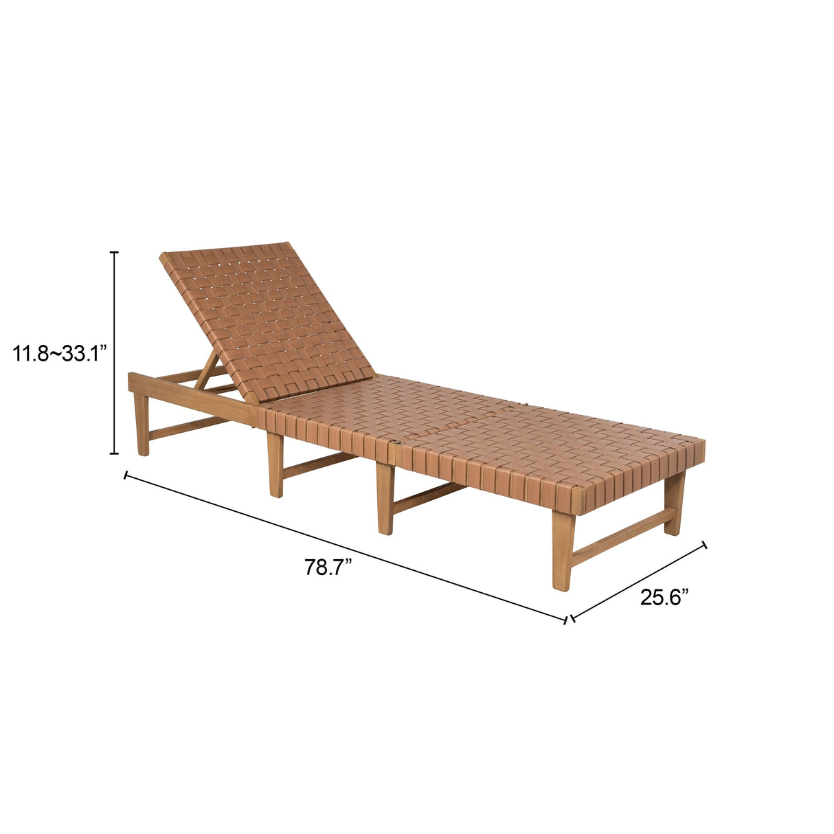 Breath Brown Outdoor Chaise Lounge by Zuomod at Eve Furniture