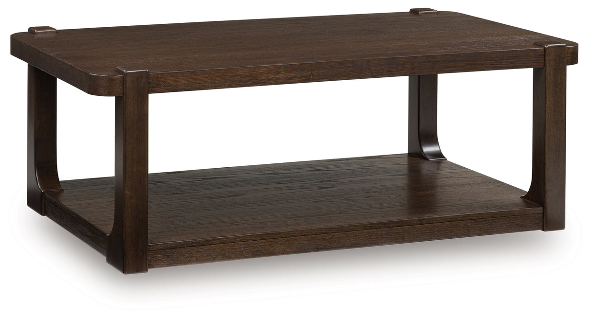 Breckington Dark Brown Coffee Table by ASHLEY FURNITURE at Eve Furniture
