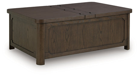 Breckington Dark Brown Coffee Table With Storage by Ashley at Eve Furniture