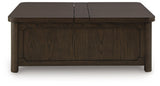 Breckington Dark Brown Coffee Table With Storage by Ashley at Eve Furniture