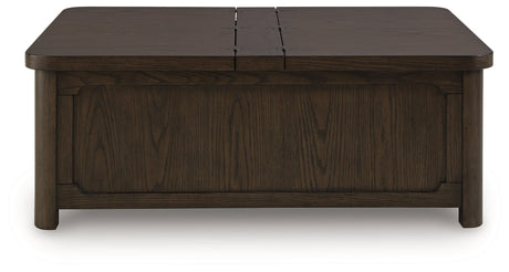 Breckington Dark Brown Coffee Table With Storage by Ashley at Eve Furniture