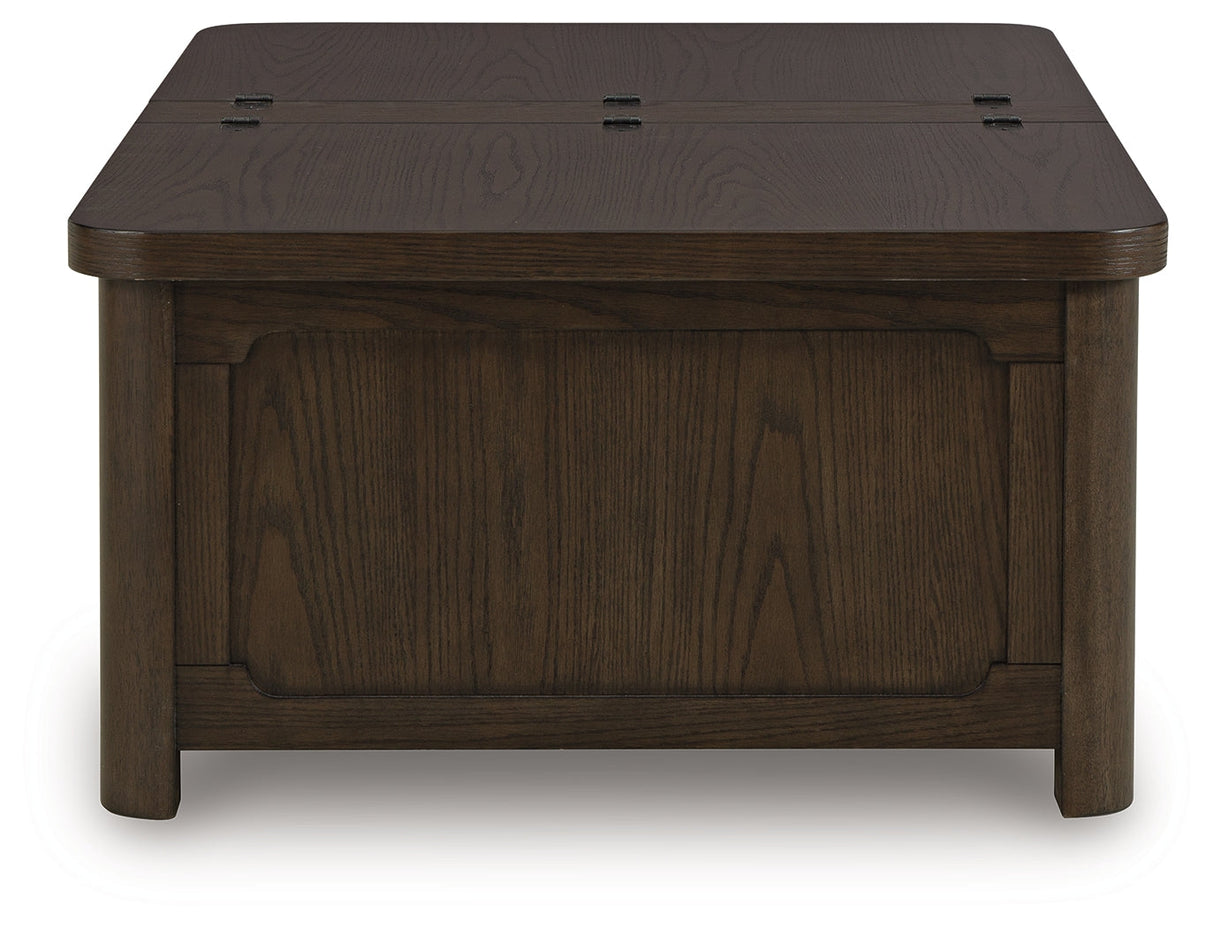Breckington Dark Brown Coffee Table With Storage by Ashley at Eve Furniture