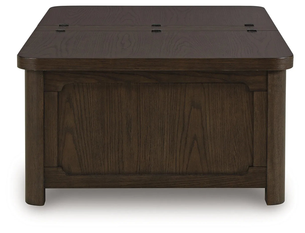 Breckington Dark Brown Coffee Table With Storage by Ashley at Eve Furniture