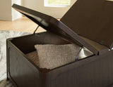 Breckington Dark Brown Coffee Table With Storage by Ashley at Eve Furniture
