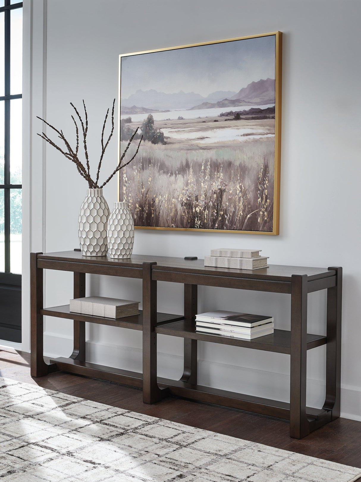 Breckington Dark Brown Sofa Table by ASHLEY FURNITURE at Eve Furniture