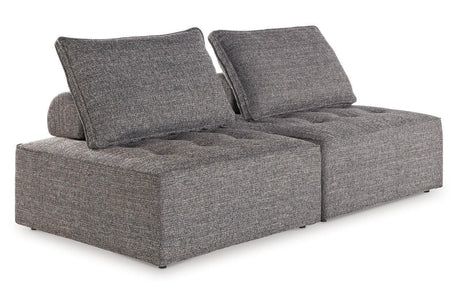 Bree Zee Brown 2-Piece Modular Outdoor Loveseat by Ashley at Eve Furniture