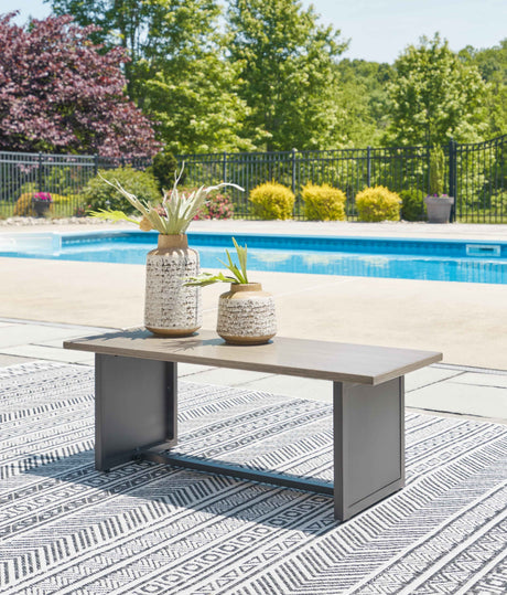 Bree Zee Brown 4-Piece Outdoor Sectional with End Table by Ashley at Eve Furniture