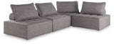 Bree Zee Brown 4-Piece Outdoor Sectional with End Table by Ashley at Eve Furniture