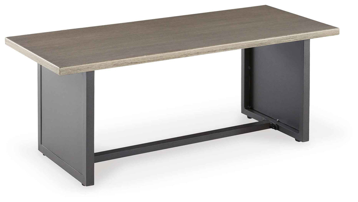 Bree Zee Brown 4-Piece Outdoor Sectional with End Table by Ashley at Eve Furniture