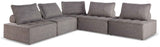 Bree Zee Brown 5-Piece Outdoor Modular Seating by Ashley at Eve Furniture