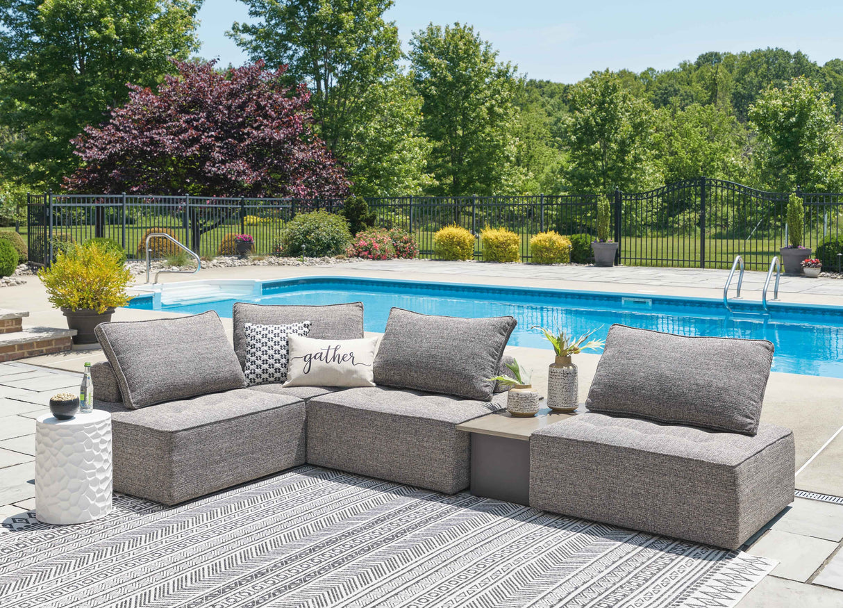 Bree Zee Brown 5-Piece Outdoor Sectional by Ashley at Eve Furniture
