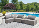Bree Zee Brown 5-Piece Outdoor Sectional by Ashley at Eve Furniture